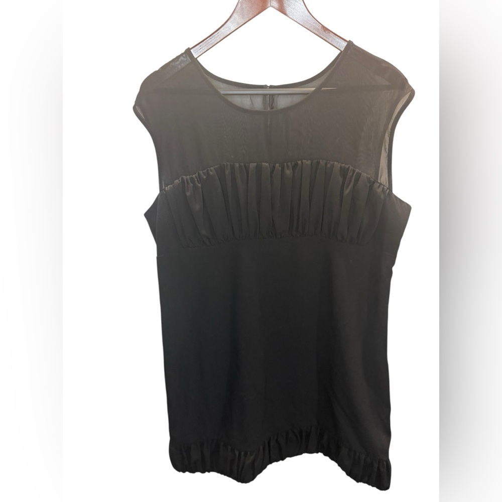 Daisy Fuentes Womens Sleeveless Little Black Mini SheerDress🖤 Size Extra Large
